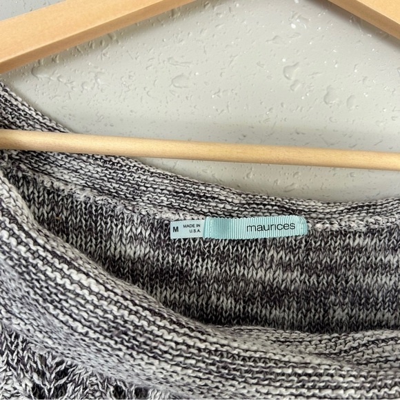 🦋 Maurices Purple Cream Off the Shoulder Scoop Neck Short Sleeve Sweater Casual - Picture 2 of 6